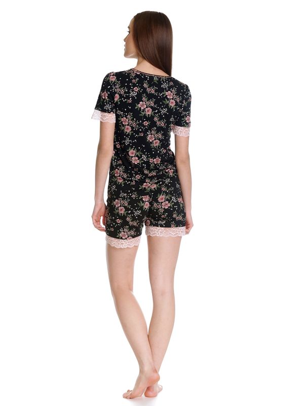 Nastrovje Potsdam Vive Maria Hibiscus Love Damen Pyjama schwarz allover Fabrikpreis