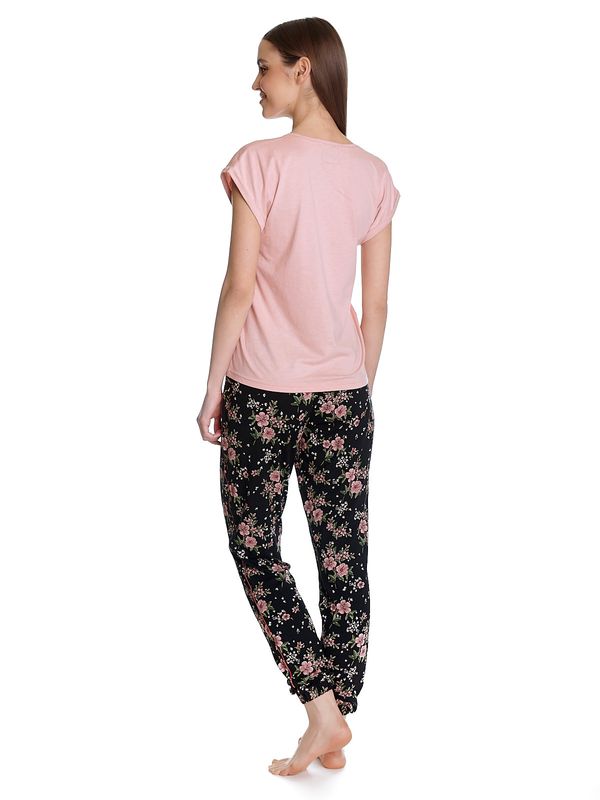 Nastrovje Potsdam Vive Maria Hibiscus Dream Damen Pyjama lightpink/schwarz allover Sonderangebot