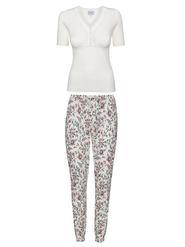 Nastrovje Potsdam Vive Maria Hidden Garden Damen Pyjama creme/allover Großer Ausverkauf
