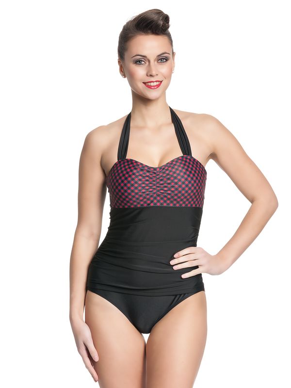 Nastrovje Potsdam Pussy Deluxe Roxy Checkered Damen Badeanzug schwarz allover Osterangebot