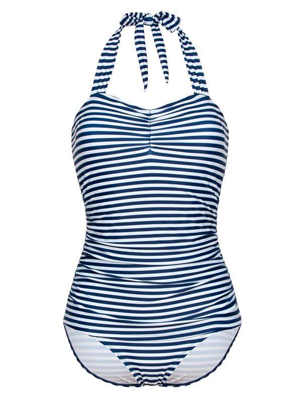 Nastrovje Potsdam Pussy Deluxe Sally Striped Damen Badeanzug marine allover Muttertagsangebot