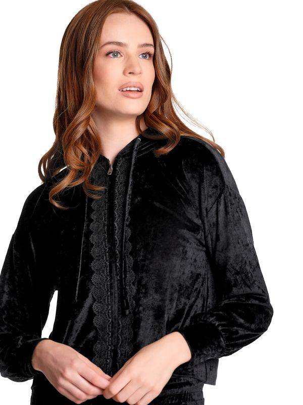 Nastrovje Potsdam Vive Maria Velvet Dream Damen Kapuzensweatjacke schwarz Jubiläumsangebot
