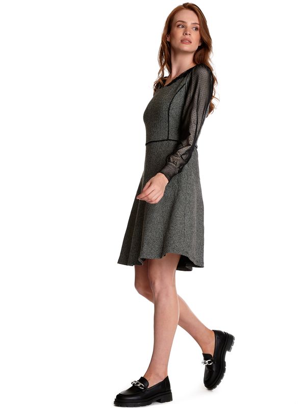 Nastrovje Potsdam Vive Maria Cottage Girl Damen A-Linien-Kleid grau meliert/schwarz Räumungsverkauf