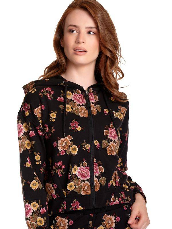 Nastrovje Potsdam Vive Maria Barock Sweat Damen Kapuzensweatjacke schwarz allover Riesige Ersparnisse