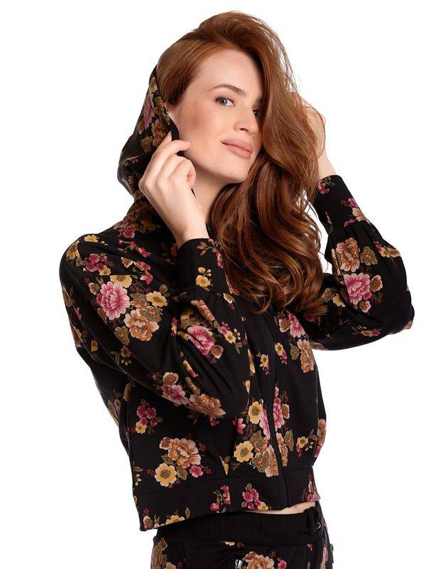 Nastrovje Potsdam Vive Maria Barock Sweat Damen Kapuzensweatjacke schwarz allover Riesige Ersparnisse