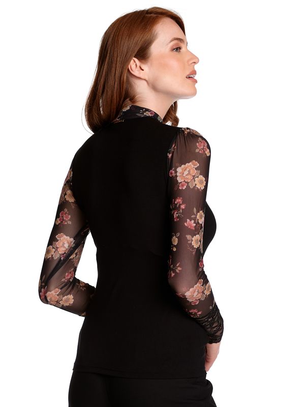 Nastrovje Potsdam Vive Maria Barock Flower Damen Langarmshirt schwarz allover Tiefpreis