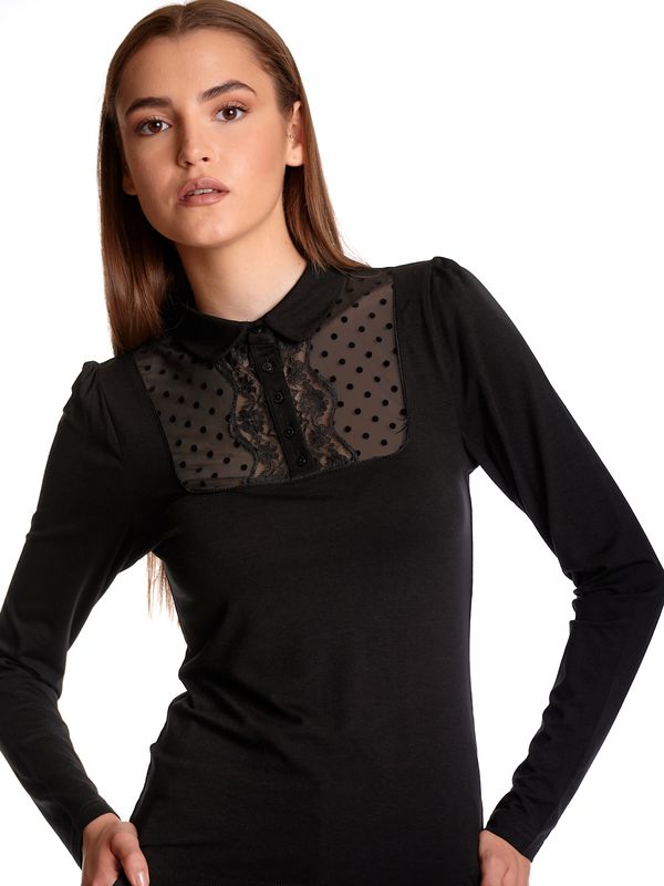 Nastrovje Potsdam Vive Maria Montmartre Black Damen Langarmshirt schwarz allover Discount Store für neue Produkte