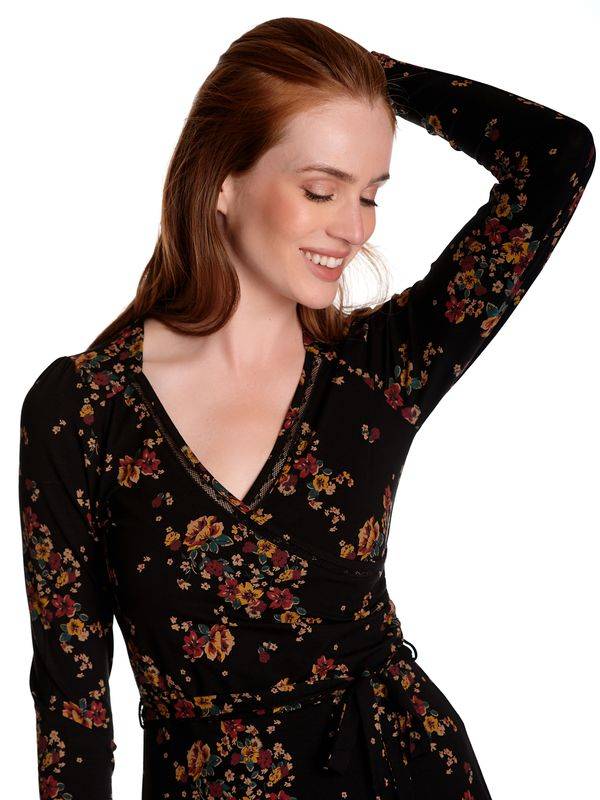 Nastrovje Potsdam Vive Maria My Diary Flower Damen A-Linien-Kleid schwarz allover Clearance-Verkauf