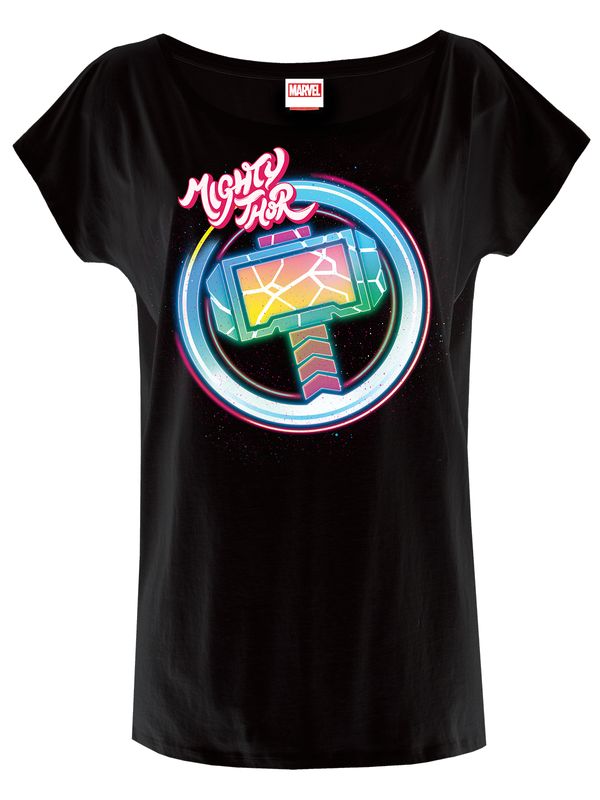 Nastrovje Potsdam Thor Neon Hammer Damen Loose-Shirt schwarz