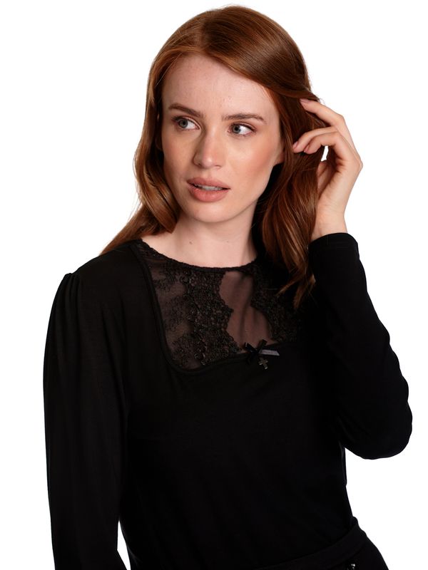 Nastrovje Potsdam Vive Maria Bavarian Love Damen Langarmshirt schwarz Auslauf