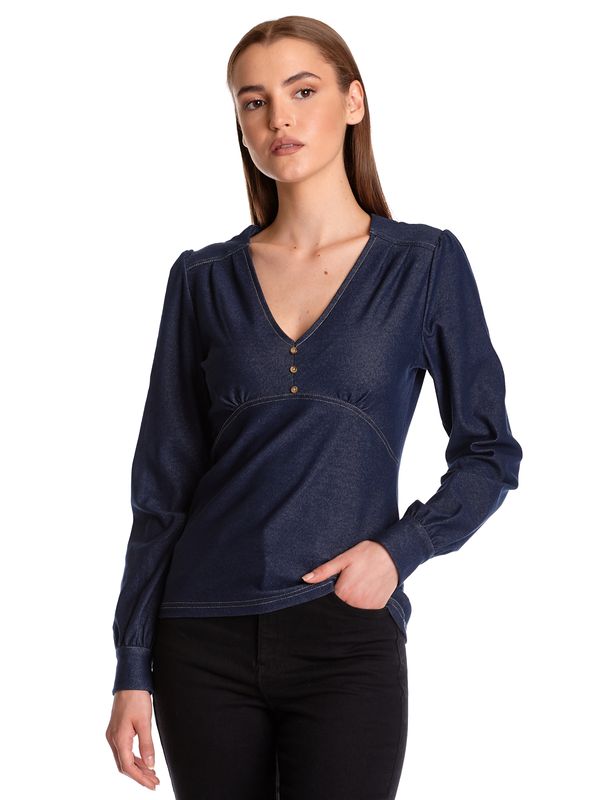 Nastrovje Potsdam Vive Maria Nevada Girl Denim Damen Langarmshirt blau