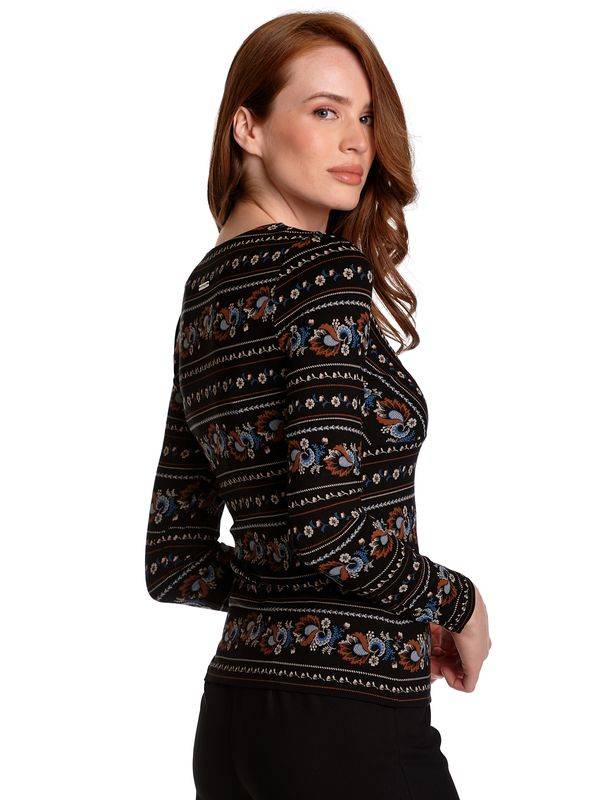 Nastrovje Potsdam Vive Maria Poetry Flower Damen Langarmshirt schwarz allover Kostenloser Versand