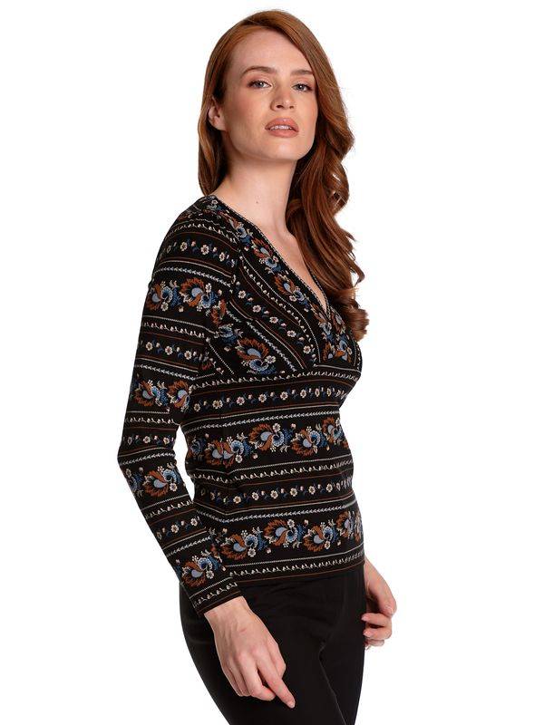 Nastrovje Potsdam Vive Maria Poetry Flower Damen Langarmshirt schwarz allover Kostenloser Versand