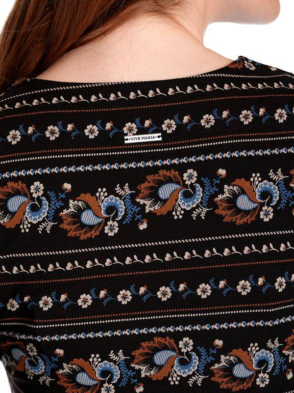Nastrovje Potsdam Vive Maria Poetry Flower Damen Langarmshirt schwarz allover Kostenloser Versand
