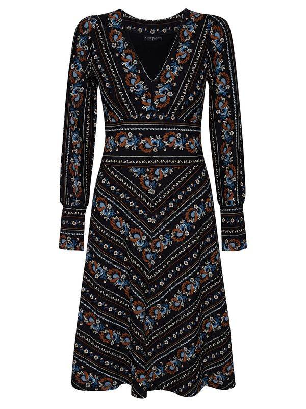 Nastrovje Potsdam Vive Maria Poetry Flower Damen A-Linien-Kleid schwarz allover Fabrik Onlineshop