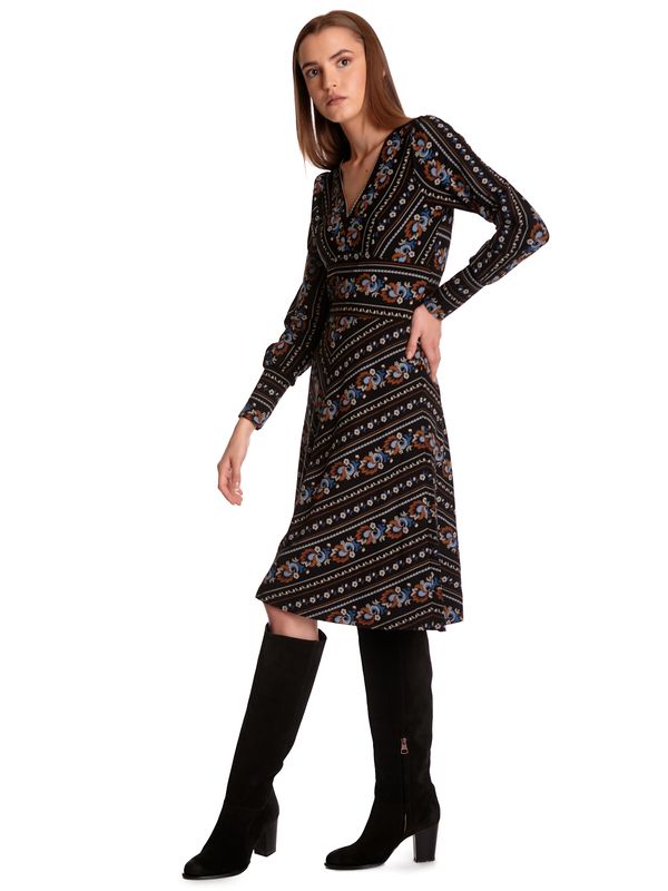 Nastrovje Potsdam Vive Maria Poetry Flower Damen A-Linien-Kleid schwarz allover Fabrik Onlineshop