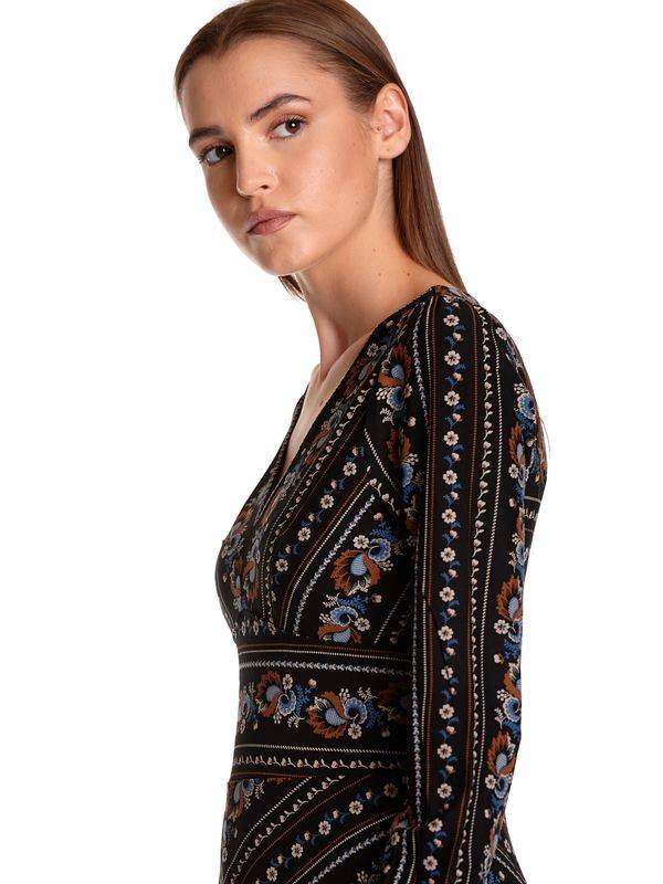 Nastrovje Potsdam Vive Maria Poetry Flower Damen A-Linien-Kleid schwarz allover Fabrik Onlineshop
