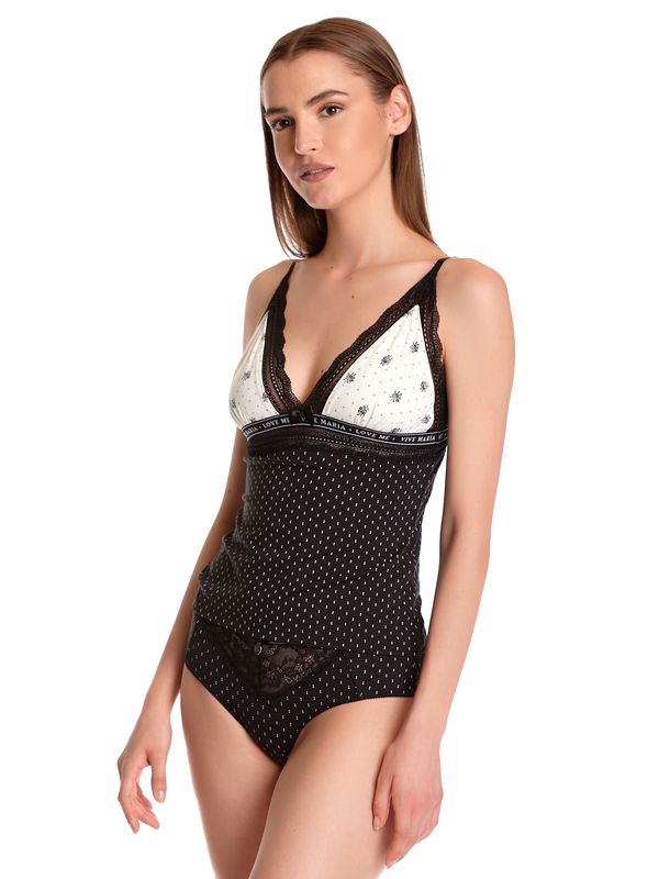 Nastrovje Potsdam Vive Maria Bisou Damen Wäscheset: Top mit Panty schwarz/creme Osterangebot