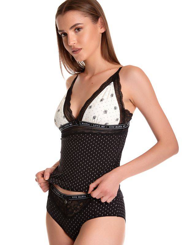 Nastrovje Potsdam Vive Maria Bisou Damen Wäscheset: Top mit Panty schwarz/creme Osterangebot