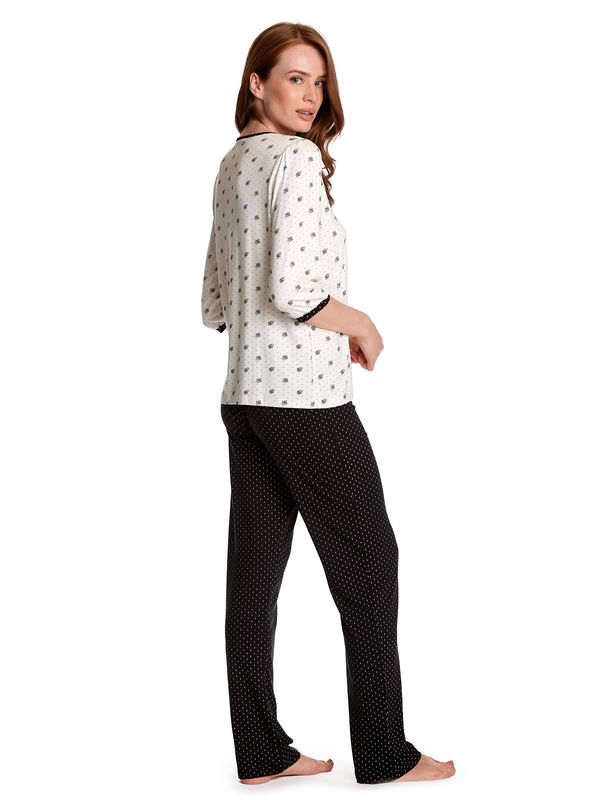 Nastrovje Potsdam Vive Maria Bisou Pour Toi Damen Pyjama creme allover/schwarz allover Muttertagsangebot