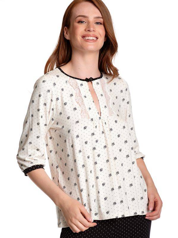 Nastrovje Potsdam Vive Maria Bisou Pour Toi Damen Pyjama creme allover/schwarz allover Muttertagsangebot