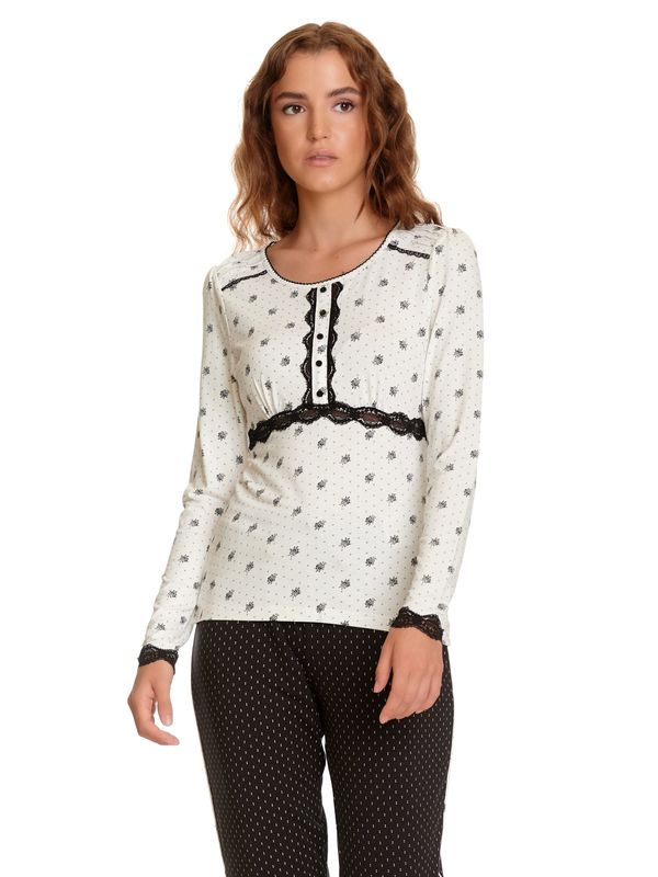 Nastrovje Potsdam Vive Maria Bisou Damen Pyjama creme allover/schwarz allover Vatertagsangebot