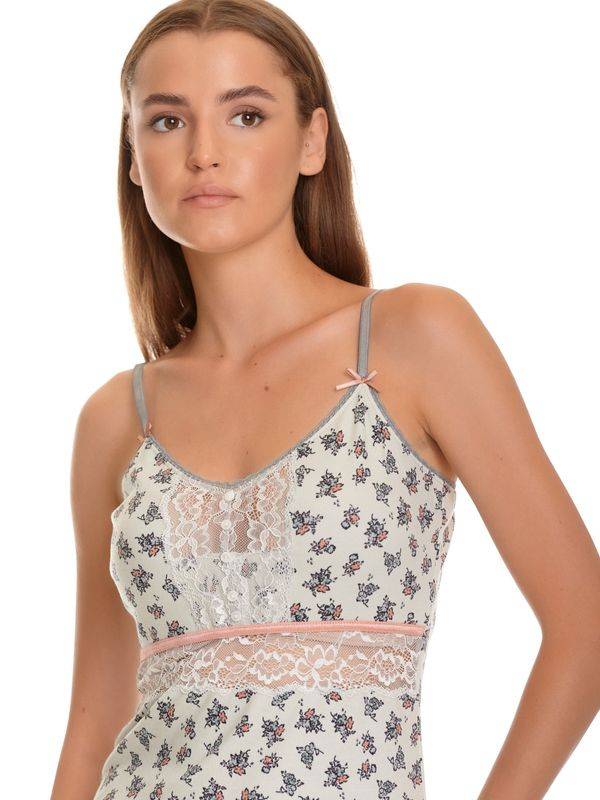 Nastrovje Potsdam Vive Maria Sugar Boudoir Damen Wäscheset: Top mit Slip hellgrau allover Lagerräumung