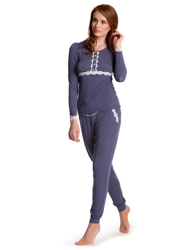 Nastrovje Potsdam Vive Maria Cosy Hanoi Damen Pyjama blau allover Zeitlich begrenztes Angebot