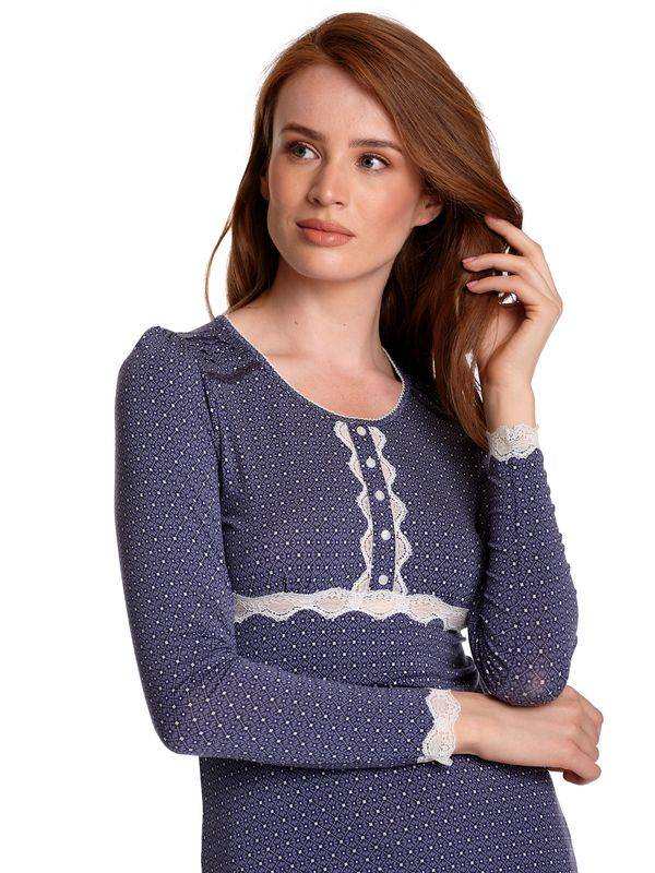 Nastrovje Potsdam Vive Maria Cosy Hanoi Damen Pyjama blau allover Zeitlich begrenztes Angebot