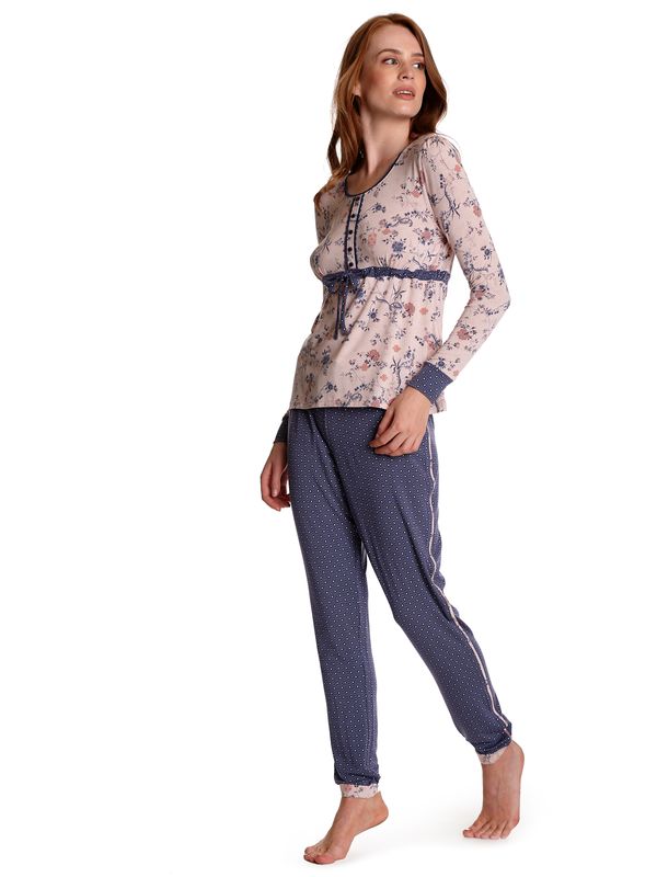 Nastrovje Potsdam Vive Maria Hanoi Love Damen Pyjama lila allover/blau allover Neuheiten
