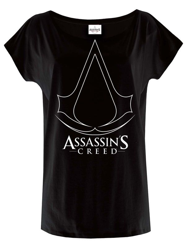 Nastrovje Potsdam Assassins Creed Symbol Damen Loose-Shirt schwarz 50% Rabatt mit kostenlosem Versand