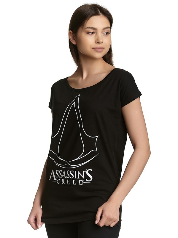 Nastrovje Potsdam Assassins Creed Symbol Damen Loose-Shirt schwarz 50% Rabatt mit kostenlosem Versand
