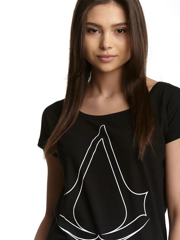 Nastrovje Potsdam Assassins Creed Symbol Damen Loose-Shirt schwarz 50% Rabatt mit kostenlosem Versand