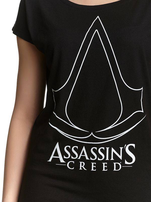 Nastrovje Potsdam Assassins Creed Symbol Damen Loose-Shirt schwarz 50% Rabatt mit kostenlosem Versand