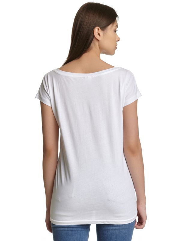 Nastrovje Potsdam Amufun Alpacasso Spirit Animal Damen Loose-Shirt weiss Speichern exportieren
