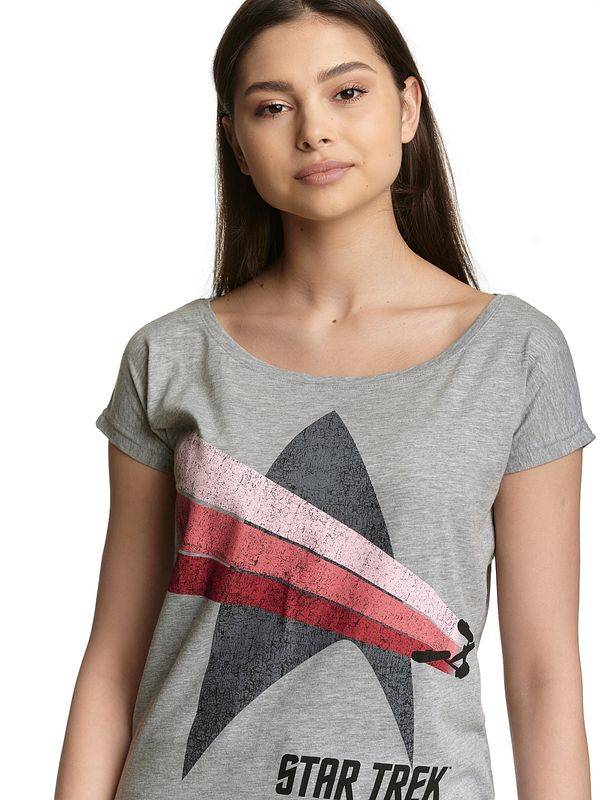 Nastrovje Potsdam Star Trek Free Flight Damen Loose-Shirt grau meliert Im Verkauf