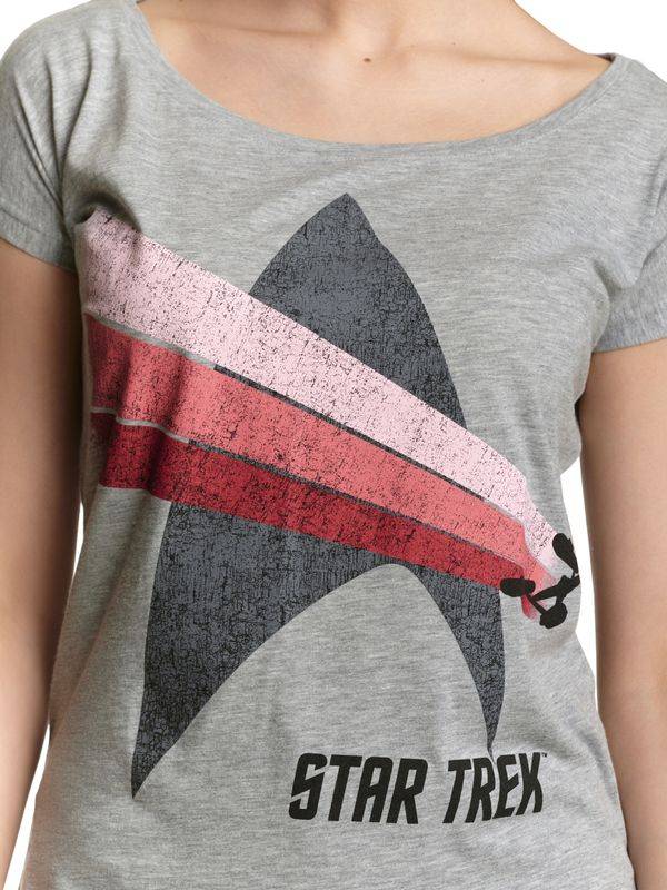 Nastrovje Potsdam Star Trek Free Flight Damen Loose-Shirt grau meliert Im Verkauf