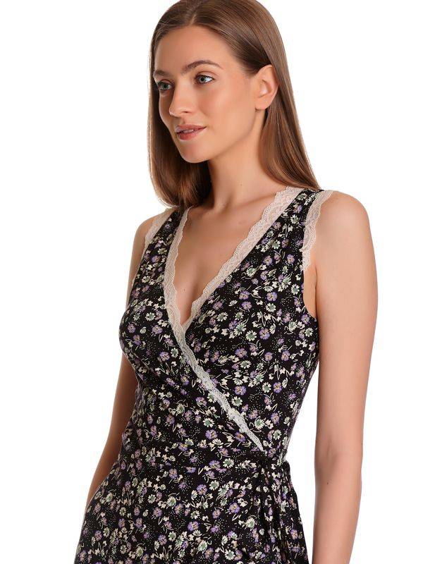 Nastrovje Potsdam Vive Maria Midnight Flower Damen Wickelkleid schwarz allover Online