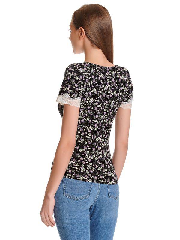 Nastrovje Potsdam Vive Maria Midnight Flower Damen T-Shirt schwarz allover Limitierter Zeitrabatt