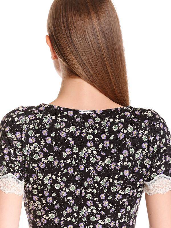 Nastrovje Potsdam Vive Maria Midnight Flower Damen T-Shirt schwarz allover Limitierter Zeitrabatt