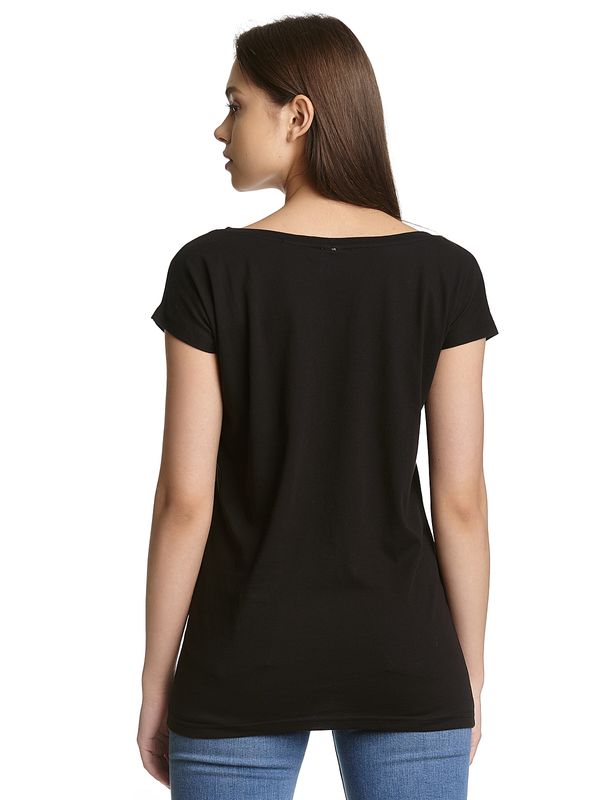 Nastrovje Potsdam Batman Circle Logo Damen Loose-Shirt schwarz Begrenztes Angebot
