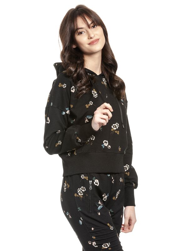 Nastrovje Potsdam Vive Maria Floral Sport Damen Kapuzenpullover schwarz allover Sonderangebote