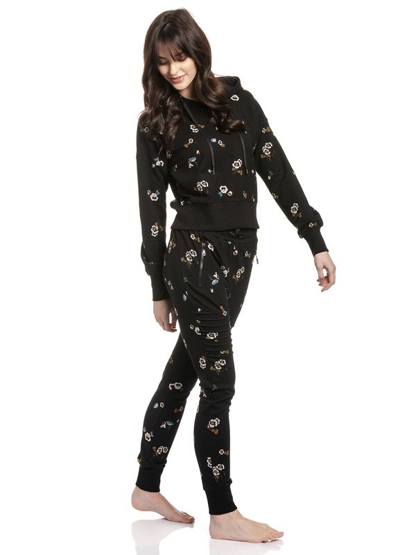 Nastrovje Potsdam Vive Maria Floral Sport Damen Kapuzenpullover schwarz allover Sonderangebote