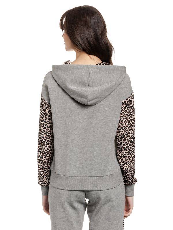 Nastrovje Potsdam Vive Maria Cosy Leo Damen Kapuzenpullover grau meliert/leo allover VIP-Rabatte