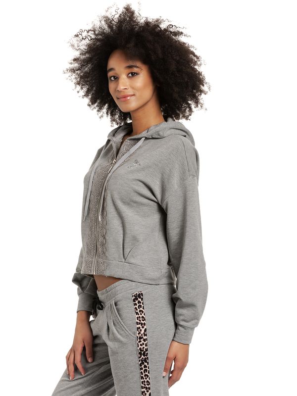 Nastrovje Potsdam Vive Maria Cosy Grey Damen Kapuzensweatjacke grau meliert Tiefpreis