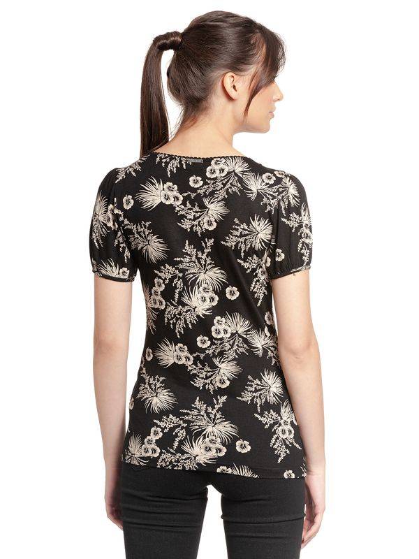 Nastrovje Potsdam Vive Maria Tropical Hawaii Damen T-Shirt schwarz allover Wochenangebot