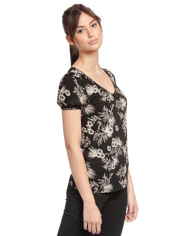 Nastrovje Potsdam Vive Maria Tropical Hawaii Damen T-Shirt schwarz allover Wochenangebot