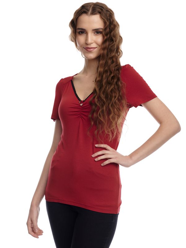 Nastrovje Potsdam Vive Maria Red Lilly Damen T-Shirt rot Speichern exportieren