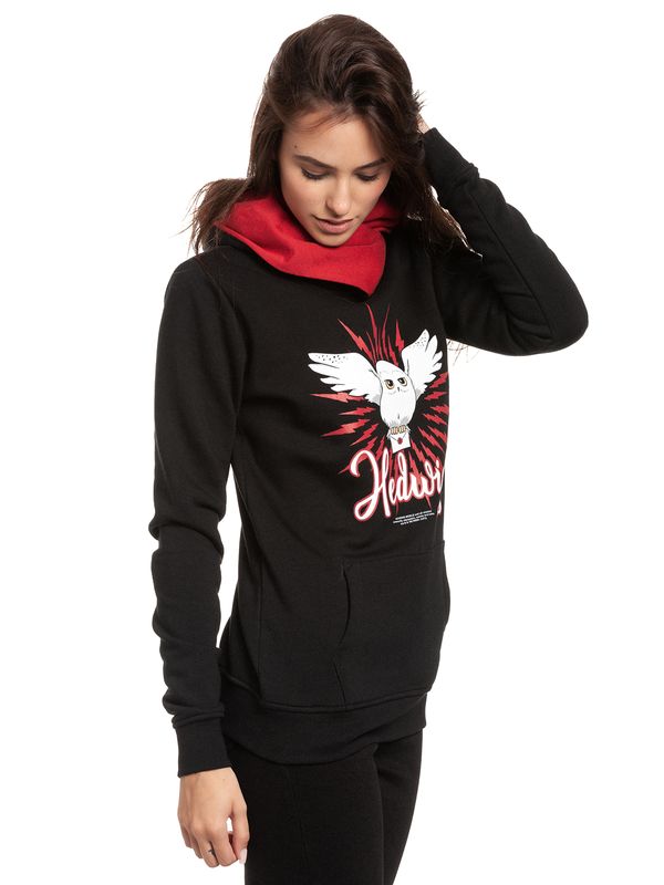 Nastrovje Potsdam Harry Potter Hedwig Arrows Damen Schalkragenpullover schwarz/rot 50% Rabatt für begrenzte Zeit