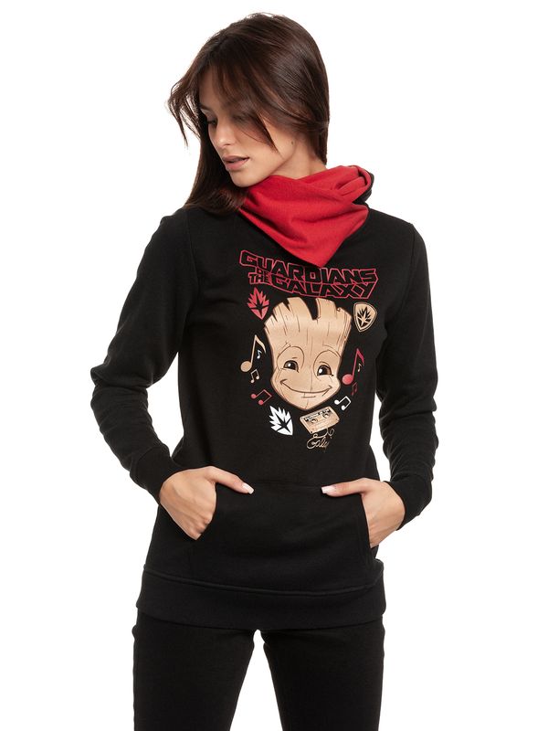 Nastrovje Potsdam Guardians of the Galaxy Music Damen Schalkragenpullover schwarz/rot Online